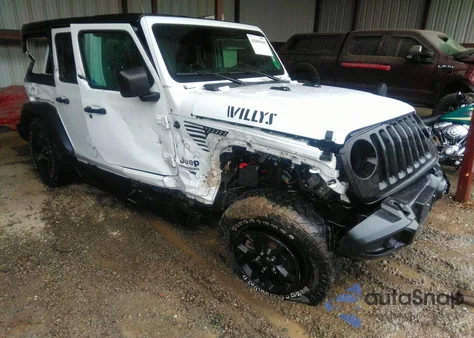 2021 Jeep Wrangler Unlimited Willys 4X4 z USA, uszkodzony, nr VIN 1C4HJXDN6MW616741
